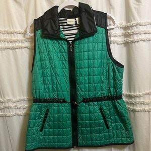 Chico's Green and Black Quilted Vest